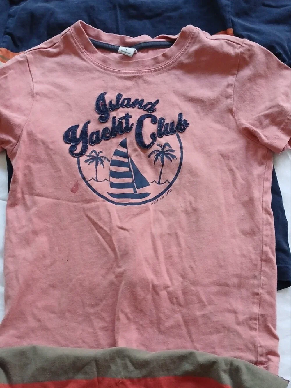 Old Navy Navy Long-Sleeve Santa Graphic Tee with Red & White Accents